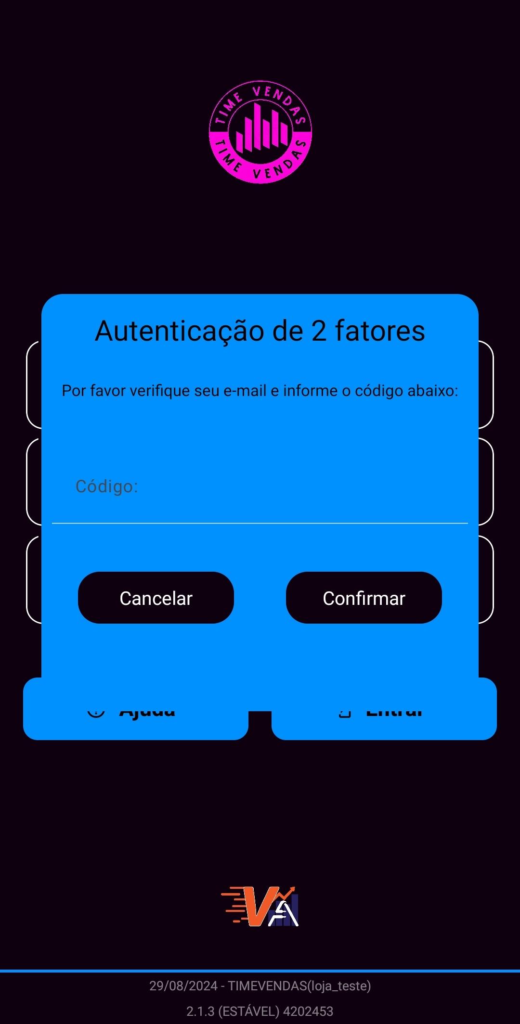 Autenticação de 2 fatores no APP